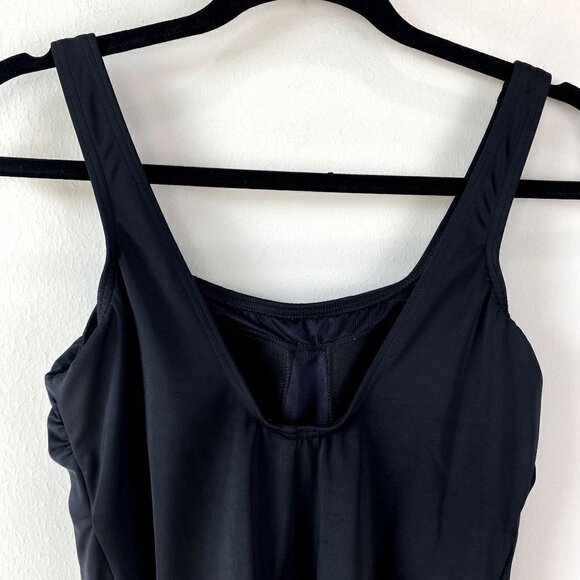 Lands End Tank One Piece Swimsuit Black 12 - Picture 5 of 9